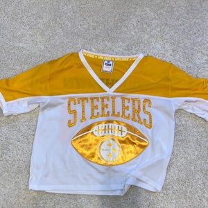 Victoria’s Secret pink Steelers crop top Jersey top